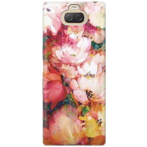 фото Cиликоновый чехол на sony xperia 10 plus / xa3 ultra / сони иксперия 10 плюс с принтом "яркие цветы" gosso