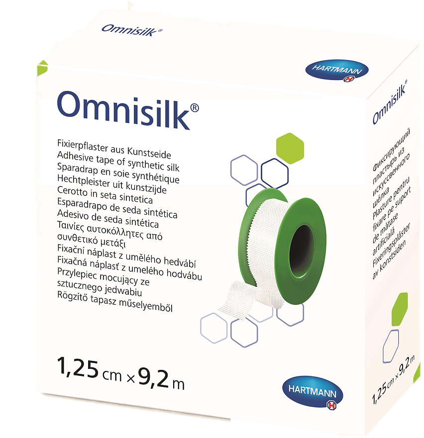 Пластырь Омнисилк/Omnisilk на шелковой основе 9,2 м х 1,25 см 1 шт