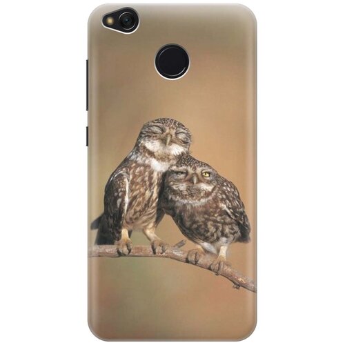 фото Gosso ультратонкий силиконовый чехол-накладка для xiaomi redmi 4x с принтом "пара совушек"