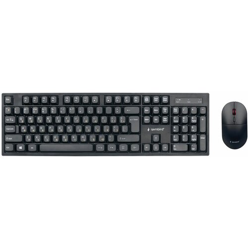 Комплект клавиатура и мышь беспроводные Gembird KBS-6000, черный 2.4 ГГц, 1600 DPI, мини-приемник-USB