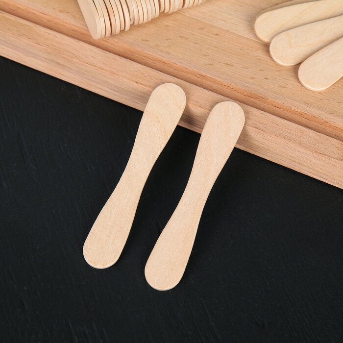 Палочки деревянные для мороженого Доляна, 9,4х1,5-1,7 см, 50 шт - фотография № 1