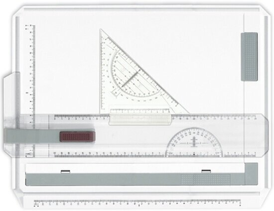 Доска чертежная Brauberg А4, 370х295 мм, с рейсшиной и треугольником