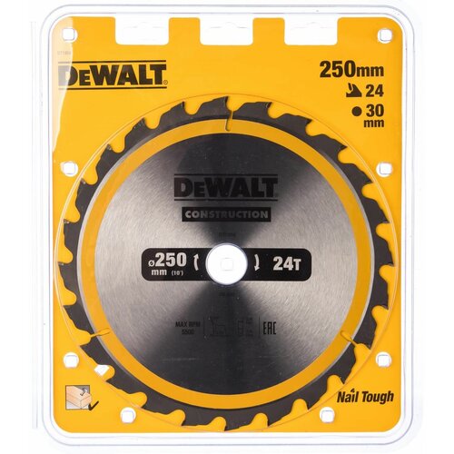 Пильный диск CONSTRUCT (250х30 мм; 24 ATB) DEWALT DT1956 пильный диск construct 190х30 мм 18 atb dewalt dt1943