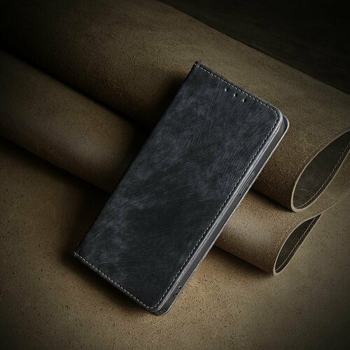 Чехол книжка для Xiaomi Redmi Note 12 Pro 4G / Редми Нот 12 Про 4G case velvet (Чёрная ночь)