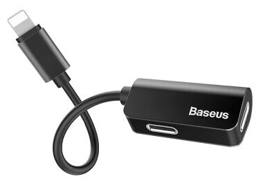 Разветвитель Baseus Lightning - 2 x Lightning (L37), 0.12 м, черный