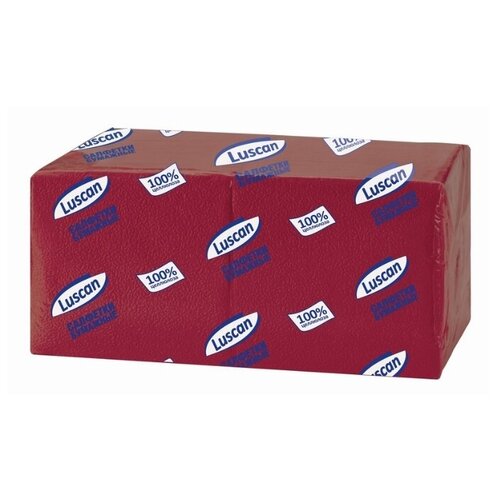 Купить Салфетки бумажные Luscan Profi Pack 1-слойные 24x24 см бордовые 400 штук в упаковке, 476882, красный, Бумажные салфетки