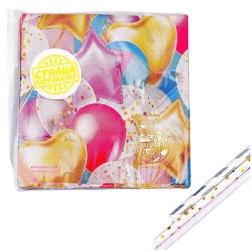 фото Салфетка «влюбленность», 25х25 см, набор 20 шт. страна карнавалия