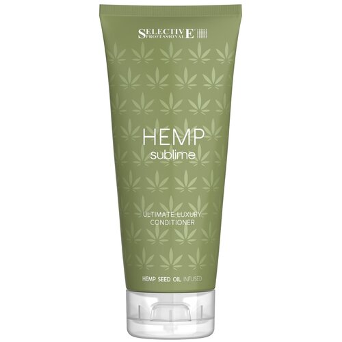 selective professional шампунь увлажняющий hemp sublime для сухих и поврежденных волос с маслом семян конопли 1000 мл Selective Professional кондиционер Hemp Sublime для сухих и поврежденных волос, 200 мл