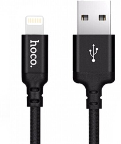 Кабель USB2.0 Am - Lightning Hoco X14 Black, черный - 2 метра