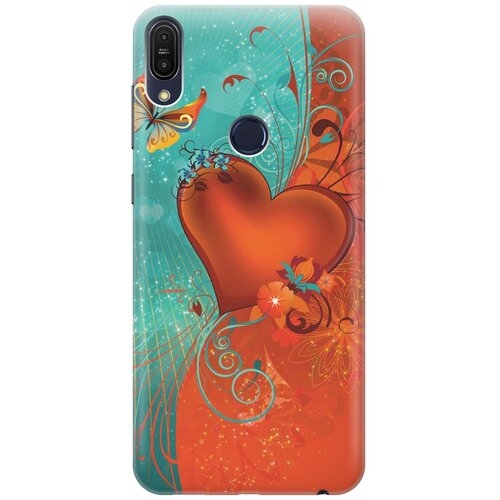 фото Cиликоновый чехол на asus zenfone max (m1) zb555kl / асус зенфон макс м1 с принтом "сердце и бабочка" gosso