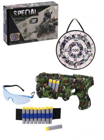 Игровой набор Стрелок, в комплекте: бластер, м/пули 12шт. предметов 5шт. Наша Игрушка 969B