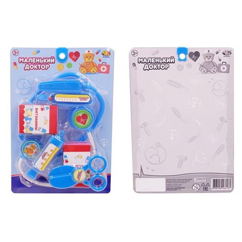 фото Маленький доктор. набор доктора, 7 предметов, 2 цвета (розовый, синий), блистер abtoys