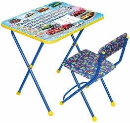 Мебель детская Nika, стол+стул мягкий, моющаяся, Познайка Большие гонки, мет-л, пласт, КП2/БГ