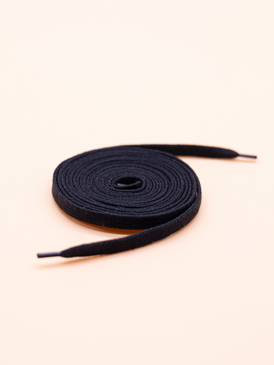 Шнурки плоские полиэфир 100 см, ширина 8 мм, черный - фотография № 3