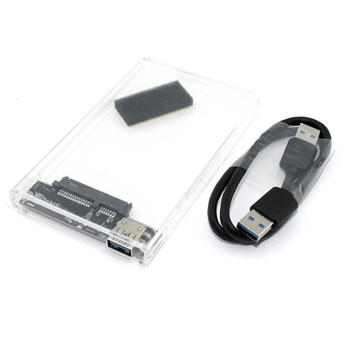 Бокс для жесткого диска 2.5 Yucun пластиковый USB 3.0 прозрачный