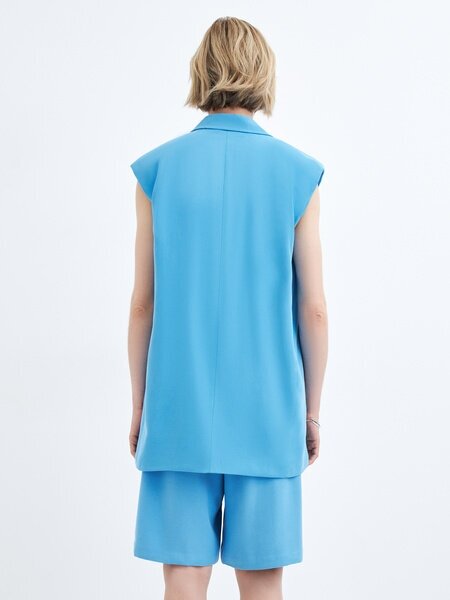 Zarina Жилет из вискозы, цвет Голубой, размер XL (RU 50) - фотография № 6