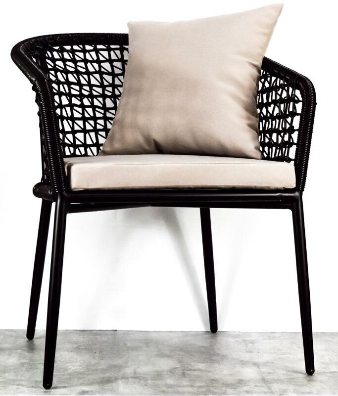 Кресло уличное, садовый стул плетеный - фотография № 1