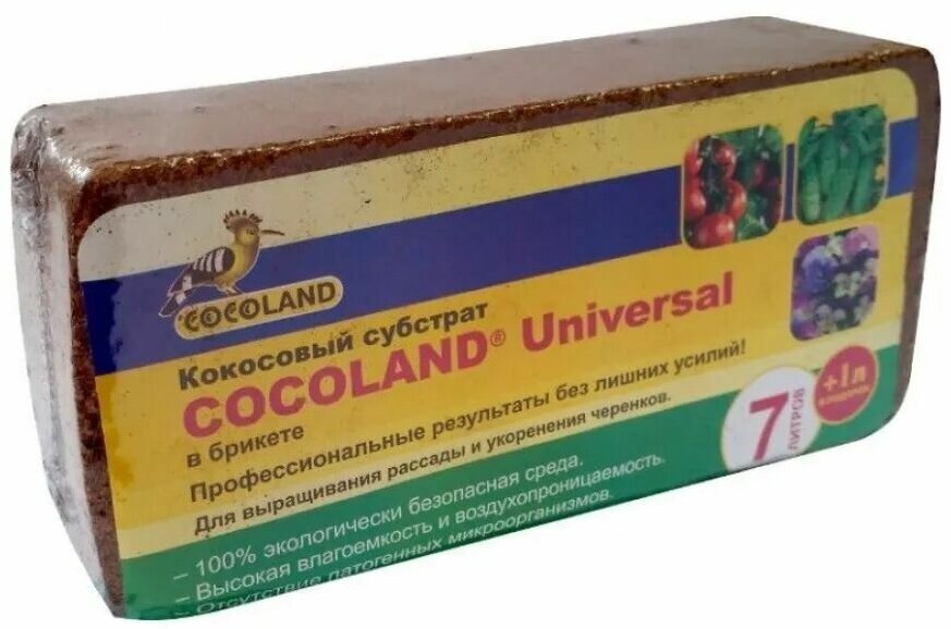 Субстрат кокосовый Cocoland Universal /брикет/ 7 л. - фотография № 3