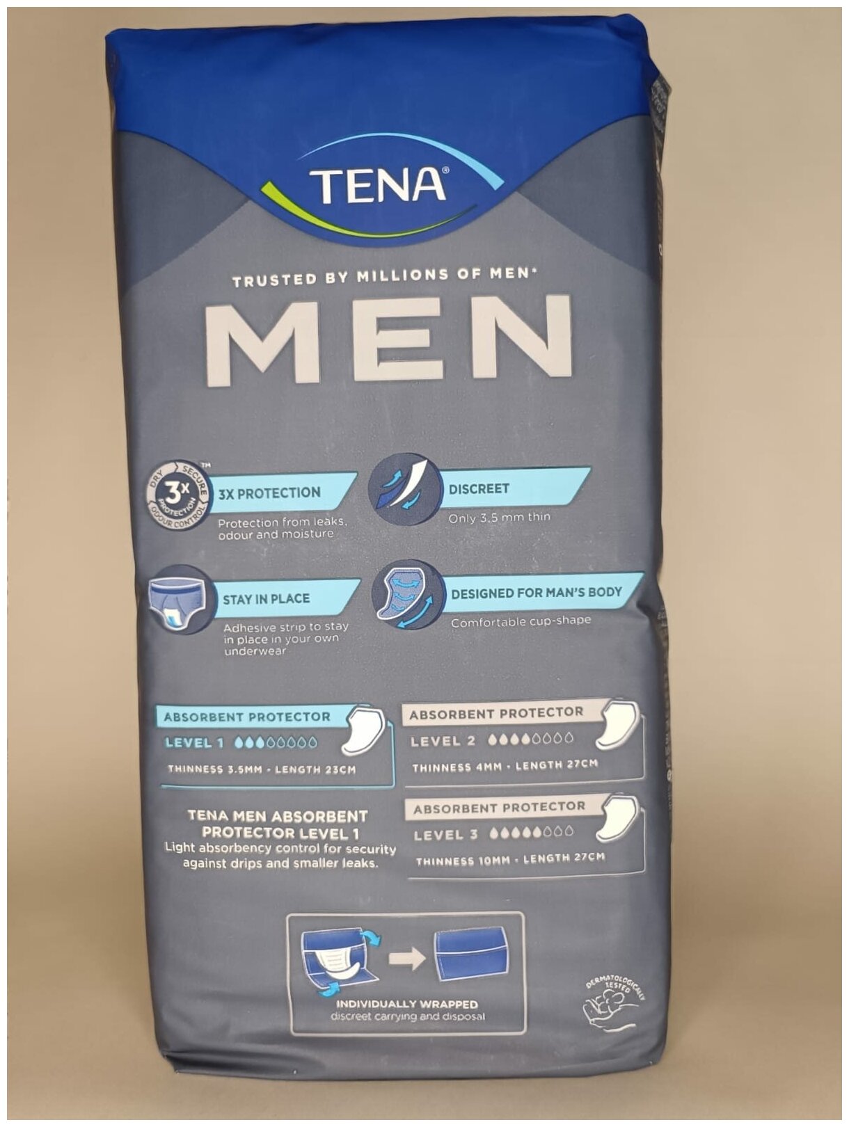 Урологические прокладки для мужчин TENA Men Level 1, 3 капли, 24 шт, 75070300