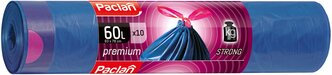 Мешки для мусора Paclan Premium 60 л, 10 шт., синий