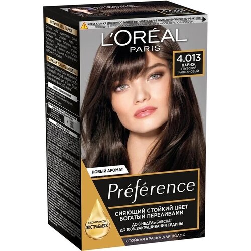 Краска для волос, L'Oreal Paris, Preference, 4.01 Париж, глубокий каштановый, 270 мл