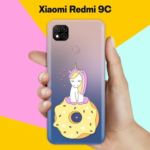 Силиконовый чехол Единорог на пончике на Xiaomi Redmi 9C силиконовый чехол единорог на пончике на xiaomi redmi note 8 pro