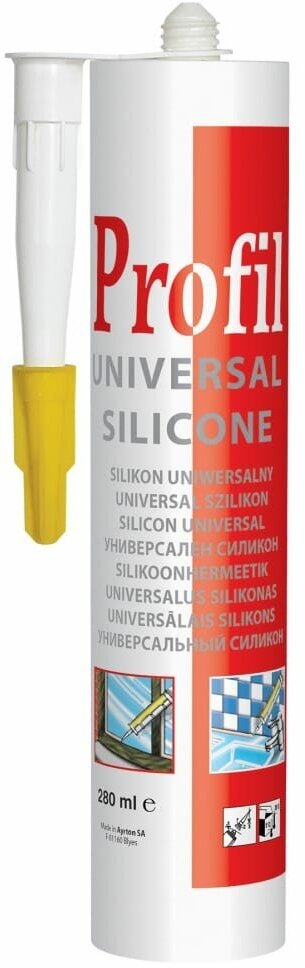 Universal Silicone 122980 Герметик силиконовый универсальный (белый, 270 мл) Упаковка (15 шт.) Profil - фото №3