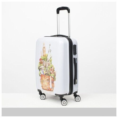 фото Чемодан мал 20" композиция, 33*21*48, отд на молнии, код замок, 4 колеса, белый 4613616 сима-ленд