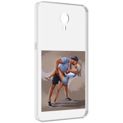 Чехол MyPads девушка с парнем танцуют женский для Meizu M3 Note задняя-панель-накладка-бампер