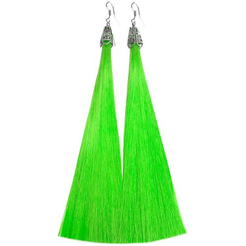 Серьги с подвесками Hairshop, серебряный, зеленый серьги с подвесками hairshop бежевый