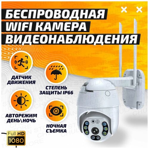 Беспроводная IP Wi-Fi камера видеонаблюдения поворотная 360 ночной режим и датчик движения 229900₽