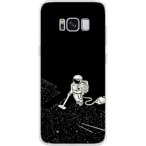 Силиконовый чехол на Samsung Galaxy S8 / Самсунг Галакси С8 Космонавт с пылесосом