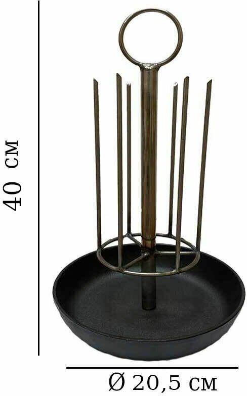 Набор для тандыра шашлычница + курник диаметр 20.5 см, чугунная сковорода - фотография № 6