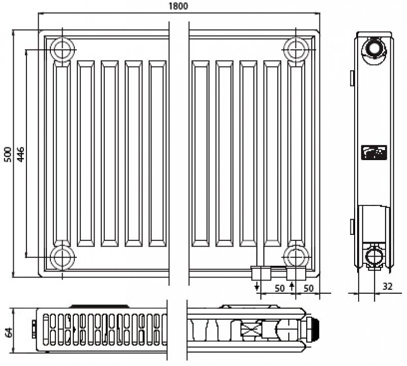 Радиатор стальной Kermi FTV 120500801R2Y тип 12 - фото №14