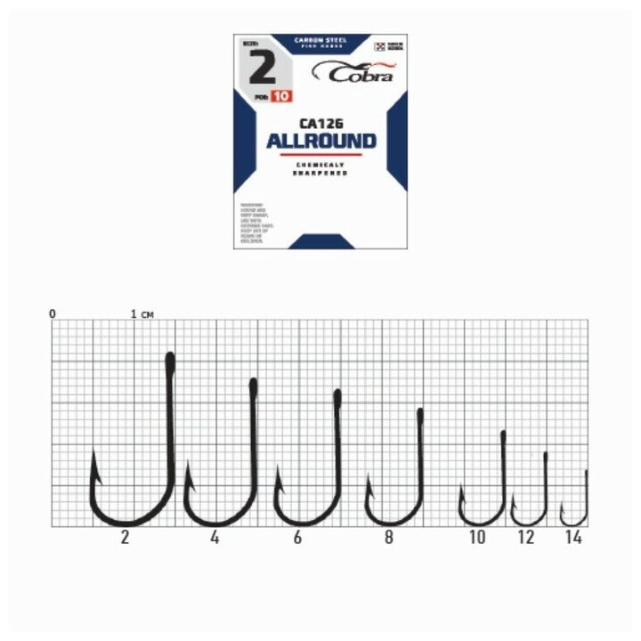 COBRA Крючки Cobra ALLROUND серия CA126 № 2 10 шт.