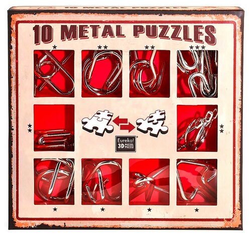 Набор головоломок Eureka 3D Puzzle 10 Metal Puzzles red set (473358) 10 шт.