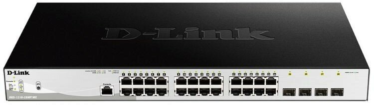 D-Link Сетевое оборудование DGS-1210-28MP ME B2A PROJ Управляемый L2 коммутатор с 24 портами 10 100 1000Base-T и 4 портами 1000Base-X SFP 24 порта