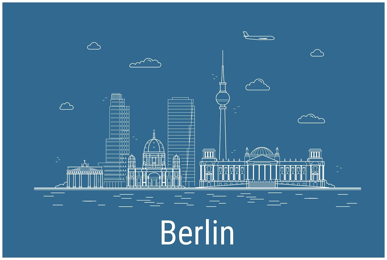 Постер / Плакат / Картина на холсте Синий Берлин
