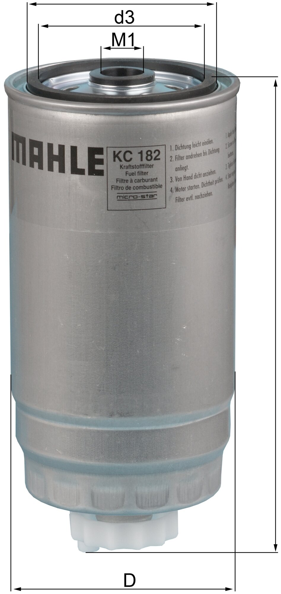 Фильтр топливный MAHLE KC 182
