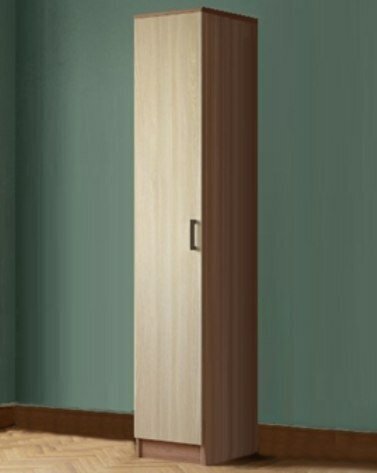 Шкаф-пенал с полками, шириной 40 см, высой 220 см, цвет ясень шимо - фотография № 1