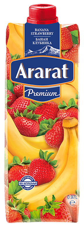 Бананово-клубничный напиток "Ararat Premium" 0.97 л. ТПА - фотография № 1