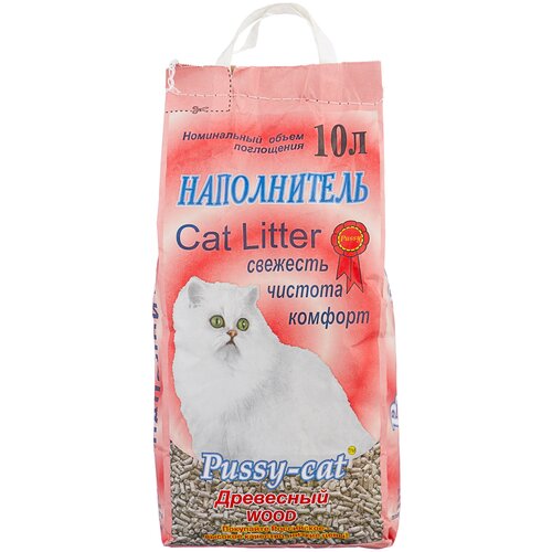 Впитывающий наполнитель Pussy-Cat Древесный, 10л, 1 шт. pussy cat наполнитель минеральный впитывающий для кошек 4 5 л