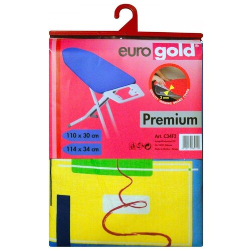 фото Чехол для гладильной доски eurogold premium c34f3 114х34 см желтый/красный