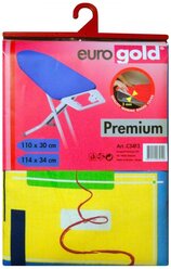 Чехол для гладильной доски EUROGOLD Premium C34F3 114х34 см желтый/красный