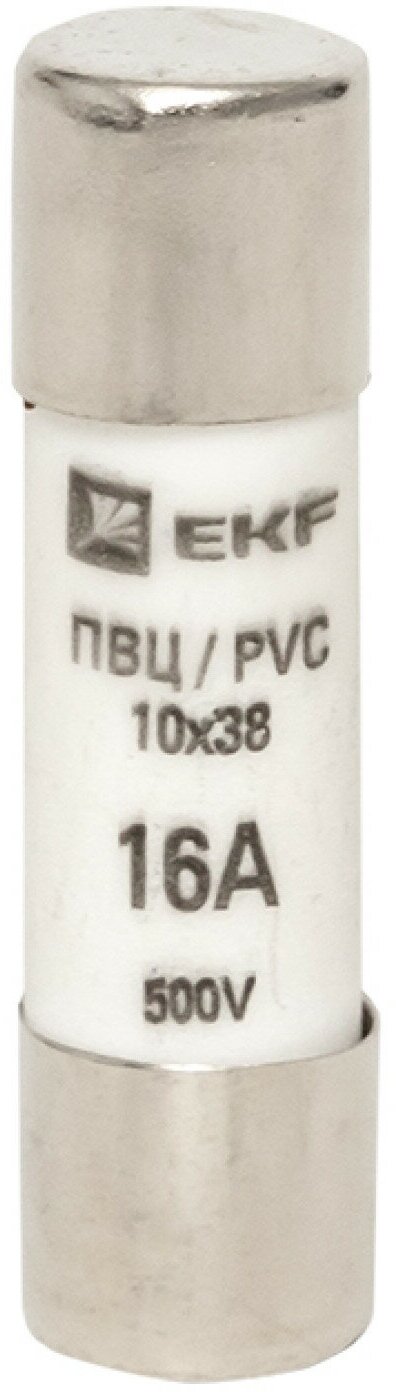 Вставка плавкая цилиндрическая ПВЦ 10х38 16А EKF pvc-10x38-16