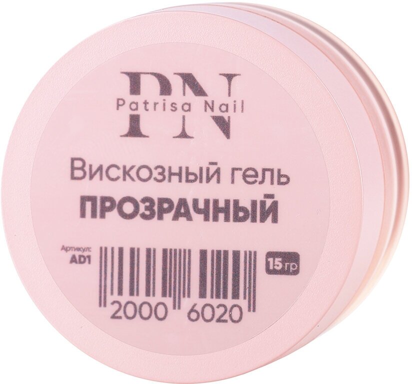 Вискозный гель для биоламинирования ногтей Patrisa nail, прозрачный, 15 г