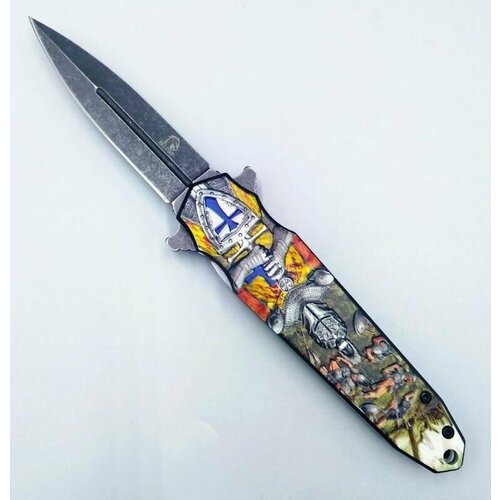 Нож туристический складной Рыцарь универсальный 22см, для похода, охоты, рыбалки длина лезвия 9см. Сувенир подарок мужчине на день рождения, новый год