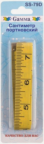 Изображение товара Gamma SS-79D Сантиметр ПВХ 200 см х 1.5 см в блистере желтый монтажный элемент