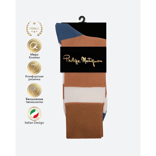 фото Мужские носки philippe matignon, 1 пара, размер 42-44 (27-29), оранжевый
