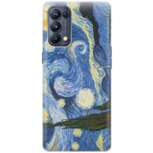 фото Cиликоновый чехол на oppo reno5 / оппо рено5 с принтом "звездная ночь" gosso